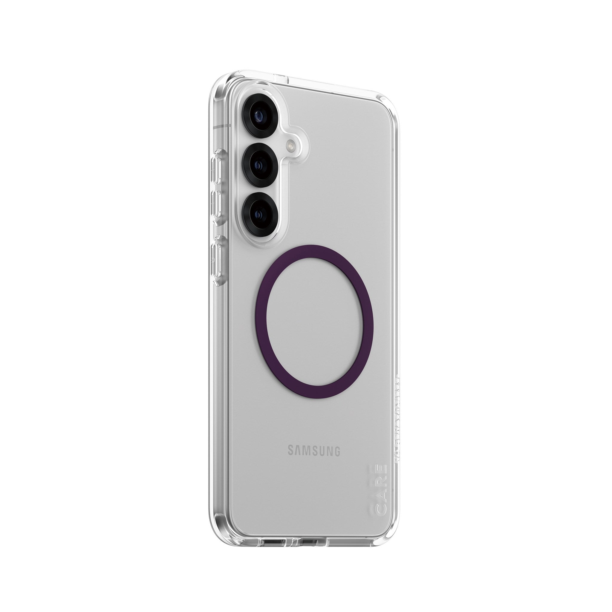 CARE by PanzerGlass® Flagship Case Transparent Urban Combat w. Plum Purple Qi Compatible Samsung Galaxy S25+